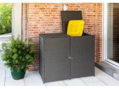 Mülltonnenabdeckung 2 x 240 l Tonnen Grau*Merxx Outlet