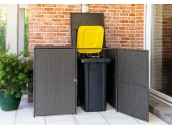 Mülltonnenabdeckung 2 x 240 l Tonnen Grau*Merxx Outlet