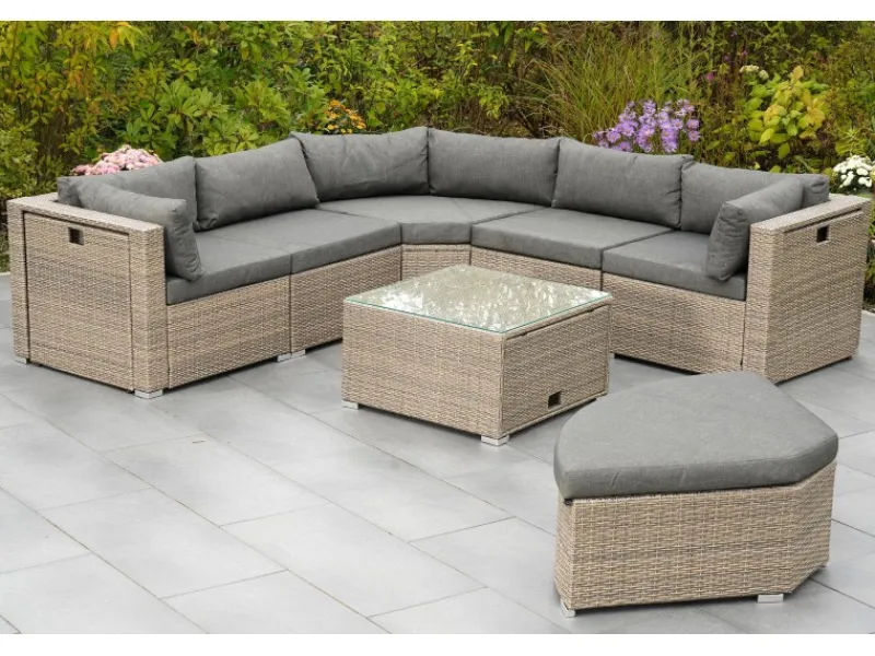 Merxx Lounge-Gartenmöbel|Gartenmöbel-Sets|Rivello Garteneck-Set inkl. Auflagen