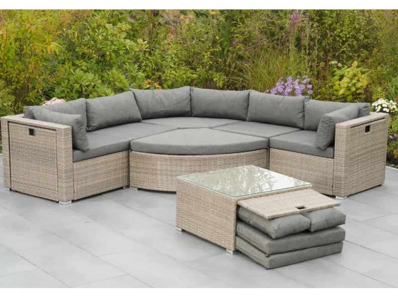 Merxx Lounge-Gartenmöbel|Gartenmöbel-Sets|Rivello Garteneck-Set inkl. Auflagen