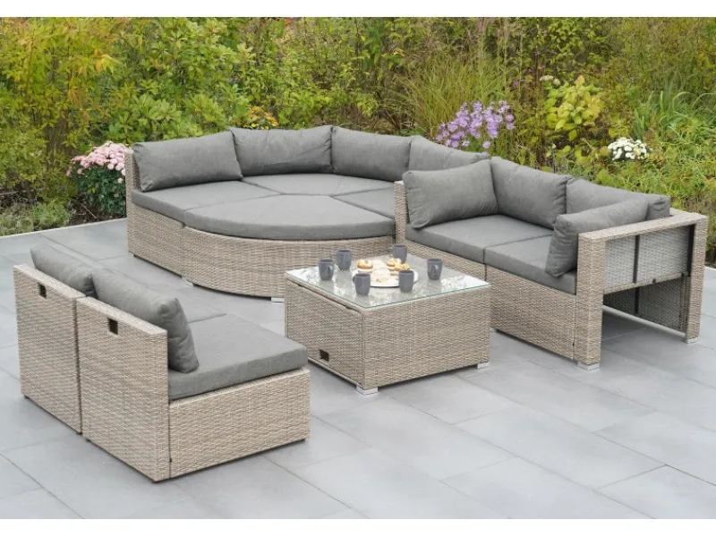 Merxx Lounge-Gartenmöbel|Gartenmöbel-Sets|Rivello Garteneck-Set inkl. Auflagen