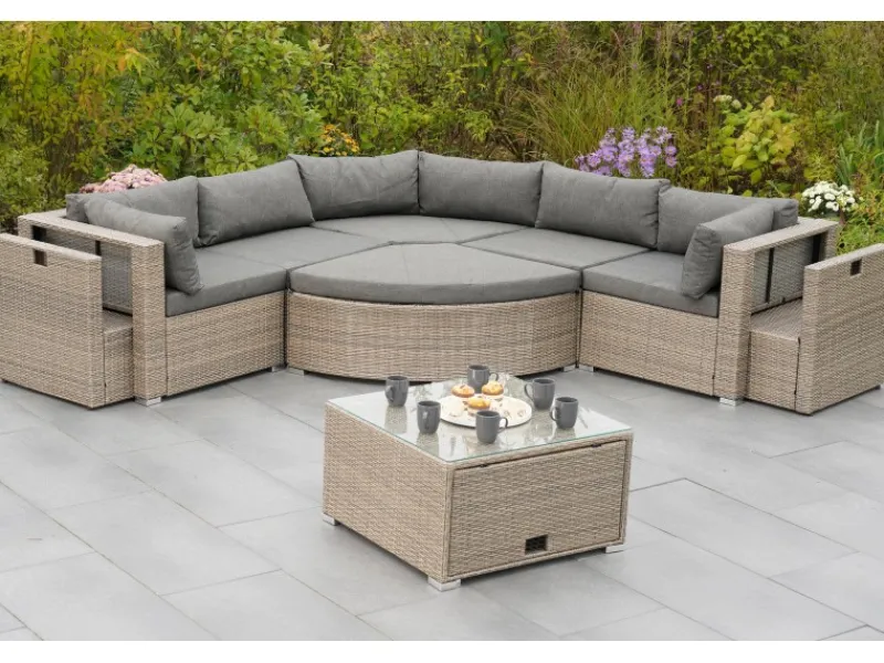 Merxx Lounge-Gartenmöbel|Gartenmöbel-Sets|Rivello Garteneck-Set inkl. Auflagen