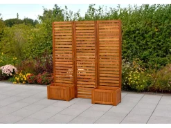 Merxx Gartenmöbel-Sets|Sichtschutz Blumenkästen Akazienholz geölt 2er Set