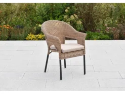 Merxx Balkonmöbel|Gartenstuhlauflagen|Sitzkissen für Ravenna Sessel Beige 47,5x43x5 cm