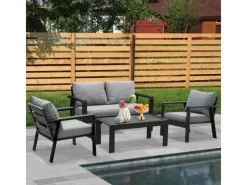Gartenmöbel-Sets|Balkonmöbel|MeXo Aluminium Balkonmöbel Set für 4 Personen