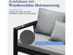 Gartenmöbel-Sets|Balkonmöbel|MeXo Aluminium Balkonmöbel Set für 4 Personen