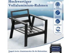 Gartenmöbel-Sets|Sitzkissen|MeXo Aluminium Dining Lounge Outdoor mit Esstisch für 5 Personen