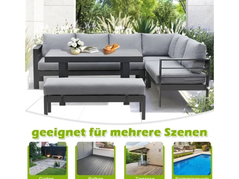 MeXo Aluminium Lounge-Set mit Esstisch für 8 Personen* Online
