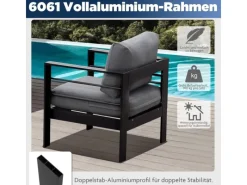 MeXo Gartenmöbel Set aus Aluminium Loungeset für 5 Personen*
