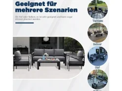 MeXo Gartenmöbel Set aus Aluminium Loungeset für 5 Personen*