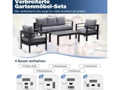 MeXo Gartenmöbel Set aus Aluminium Loungeset für 5 Personen*