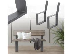 ML-Design Gartenmöbel-Sets|2 Stück Bankbeine aus Stahl Massiv 40x78,5cm mit Rückenlehne