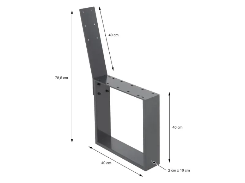 ML-Design Gartenmöbel-Sets|2 Stück Bankbeine aus Stahl Massiv 40x78,5cm mit Rückenlehne