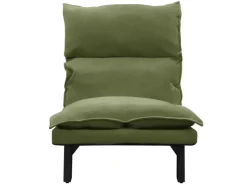 ML-Design Sitzkissen|Bodenstuhl mit Rückenlehne Grün Leinenbezug Stahlgestell