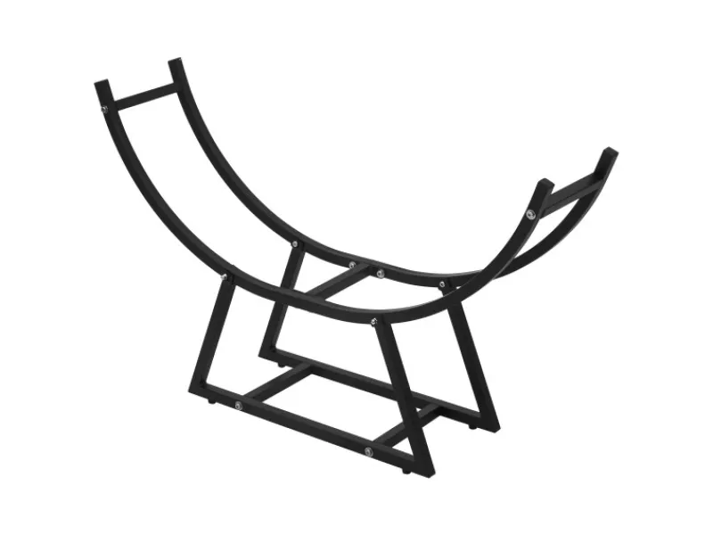 ML-Design Weitere Ordnungssysteme Für Den Garten|Kaminholzregale|Kaminholzregal 55 x 94 x 21 cm Schwarz Metall Innen/Außen U-förmiges