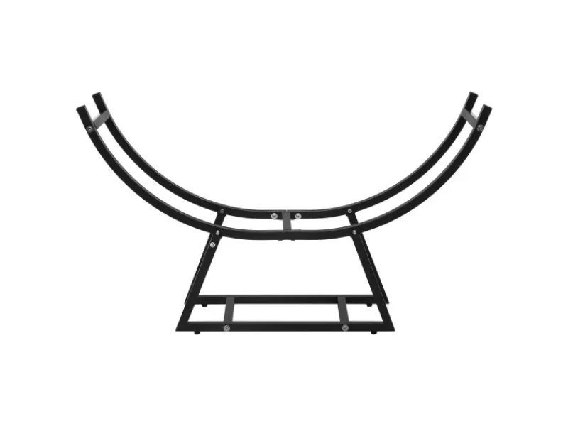 ML-Design Weitere Ordnungssysteme Für Den Garten|Kaminholzregale|Kaminholzregal 55 x 94 x 21 cm Schwarz Metall Innen/Außen U-förmiges