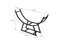 ML-Design Weitere Ordnungssysteme Für Den Garten|Kaminholzregale|Kaminholzregal 55 x 94 x 21 cm Schwarz Metall Innen/Außen U-förmiges