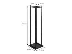 Kaminholzregal 33 x 115 x 33 cm Rechteckig Schwarz Metall Innen/Außen*ML-Design Clearance