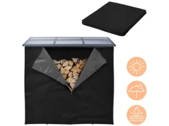 ML-Design Kaminholzregale|Kaminholzregal Abdeckung LxH 240x165 cm Schwarz Wetterfest