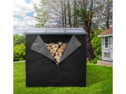 ML-Design Kaminholzregale|Kaminholzregal Abdeckung LxH 240x165 cm Schwarz Wetterfest