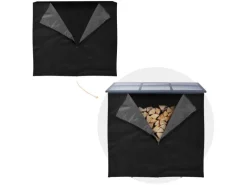 ML-Design Kaminholzregale|Kaminholzregal Abdeckung LxH 240x165 cm Schwarz Wetterfest