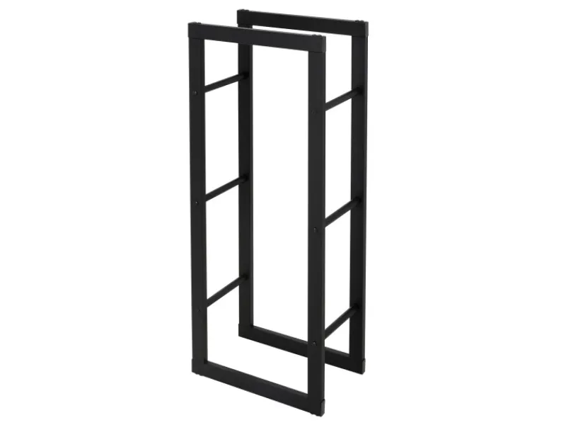 Kaminholzregal 40x100x25cm Rechteckig Schwarz aus Metall Innen/Außen*ML-Design Best