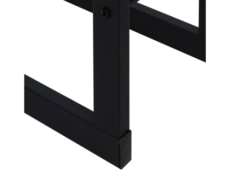 Kaminholzregal 40x100x25cm Rechteckig Schwarz aus Metall Innen/Außen*ML-Design Best