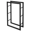 ML-Design Weitere Ordnungssysteme Für Den Garten|Kaminholzregale|Kaminholzregal 60x100x25cm Rechteckig Schwarz aus Metall Innen/Außen