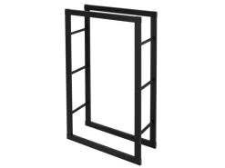 ML-Design Weitere Ordnungssysteme Für Den Garten|Kaminholzregale|Kaminholzregal 60x100x25cm Rechteckig Schwarz aus Metall Innen/Außen