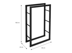 ML-Design Weitere Ordnungssysteme Für Den Garten|Kaminholzregale|Kaminholzregal 60x100x25cm Rechteckig Schwarz aus Metall Innen/Außen