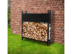 Metall Kaminholzregal mit Abdeckung 113x25x115 cm Anthrazit Stahl*ML-Design Clearance