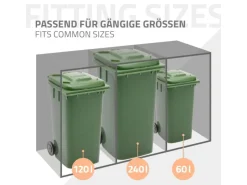ML-Design Mülltonnenboxen|Mülltonnenbox 2Er für 2 Tonnen 240L 132x80x116,3 cm Anthrazit Stahl