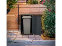 ML-Design Mülltonnenboxen|Mülltonnenbox 1Er für 1 Tonne 240L 68x80x116,3 cm Anthrazit Stahl