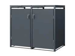 Mülltonnenbox 2Er 240L 132x80x116,3 cm Stahl*ML-Design Best
