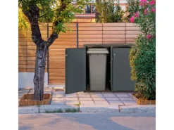 Mülltonnenbox 2Er 240L 132x80x116,3 cm Stahl*ML-Design Best