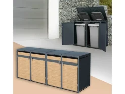 Mülltonnenbox 4Er -Lärchenoptik 264x80x116,3 cm*ML-Design Online