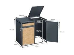 Mülltonnenbox 4Er -Lärchenoptik 264x80x116,3 cm*ML-Design Online