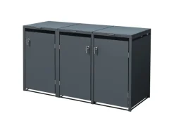 ML-Design Mülltonnenboxen|Mülltonnenbox 3Er 240L 200x80x116,3 cm Stahl