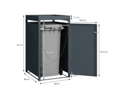 ML-Design Mülltonnenboxen|Mülltonnenbox 3Er Pflanzdach 200x80x116,3cm Anthrazit-Eiche