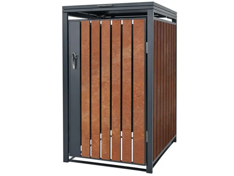 ML-Design Mülltonnenboxen|Mülltonnenbox 1Er für 1 Tonne 240L 68x80x116,3 cm Anthrazit-Rostoptik