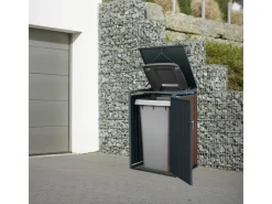 ML-Design Mülltonnenboxen|Mülltonnenbox 1Er für 1 Tonne 240L 68x80x116,3 cm Anthrazit-Rostoptik