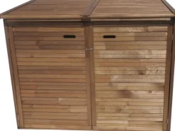 Mülltonnenbox 2 Tonnen 132 cm x 157 cm x 97 cm Braun*Andrewex Clearance