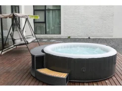 Mobiler Whirlpool OTTOMAN Rattan Design Ø 204 x 70 cm f. 6 Pers.* New