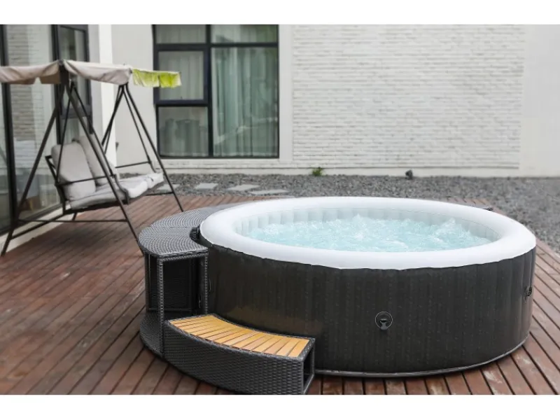 Mobiler Whirlpool OTTOMAN Rattan Design Ø 204 x 70 cm f. 6 Pers.* New