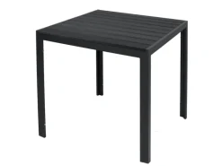 Aluminium Gartentisch ANTHRAZIT und SCHWARZ Esstisch Gartenmöbel Tisch Holzimitat NON WOOD wetterfest 90x90x74cm*Mojawo Best