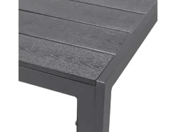 Mojawo Gartentische|Aluminium Gartentisch ANTHRAZIT Esstisch Gartenmöbel Tisch Holzimitat Holzimitat wetterfest 90x90x74cm