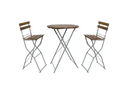 Mojawo Bierzeltgarnituren|Biergarten Tisch Klapptisch Stehtisch klappbar Akazie Stahl Ø80 cm