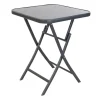 Bistrotisch Klapptisch Glas und Metall 60x60xH70cm Anthrazit Mit Getönter Glasplatte Balkontisch Glastisch Gartentisch*Mojawo Hot