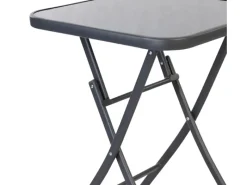 Bistrotisch Klapptisch Glas und Metall 60x60xH70cm Anthrazit Mit Getönter Glasplatte Balkontisch Glastisch Gartentisch*Mojawo Hot