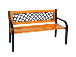 Mojawo Gartenbänke|Edle und Massive Parkbank aus Metall und Holz Gartenbank 120 x 52 x 74 cm Sitzbank Farbe Braun und Schwarz